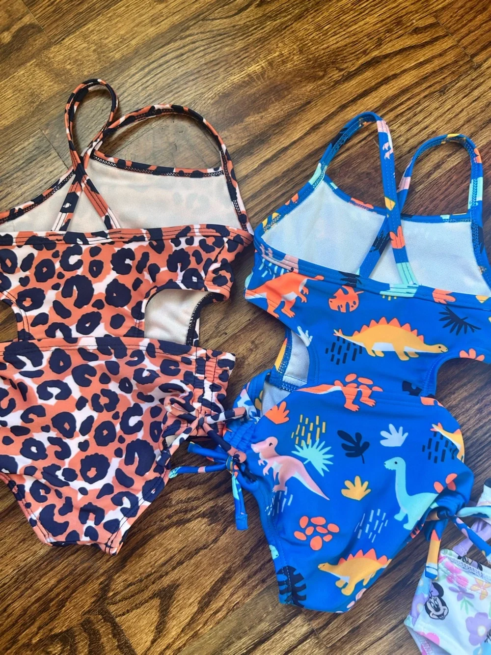 12 Months Girls Swimwear Bundle Leopard Dinosaur Minnie Mouse
